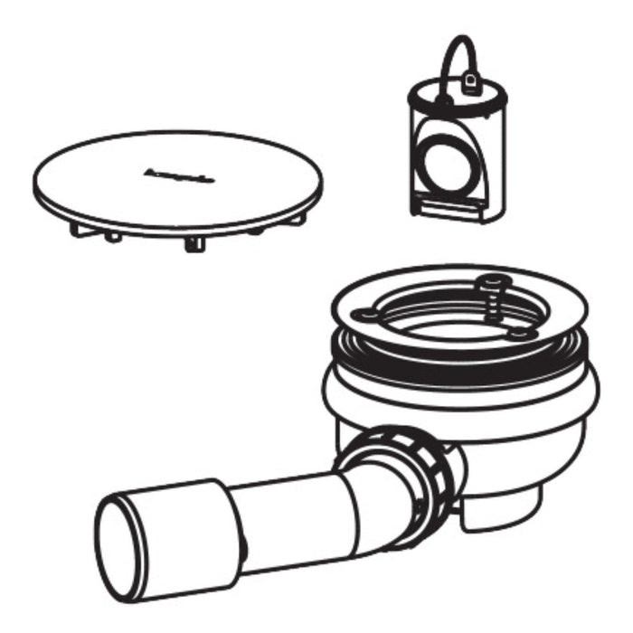 Hansgrohe Raindrain Staro Complete Set Waste Set For Shower Tray - Chrome - Unbeatable Bathrooms