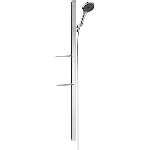 Hansgrohe Rainfinity Shower Set 130 3Jet with Shower Bar 150 cm and Shelves - Chrome - Unbeatable Bathrooms