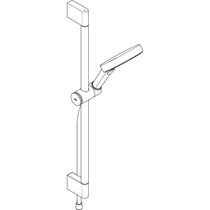 Hansgrohe Rainfinity Shower Set 130 3Jet Ecosmart with Shower Bar S Puro 65 cm, Push Slider and Designflex Textile Shower Hose 160 cm - Unbeatable Bathrooms