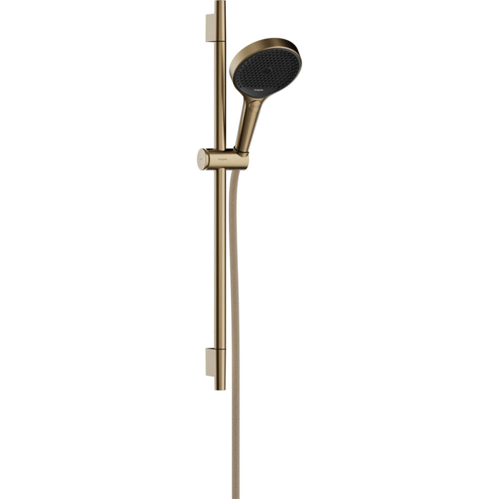 Hansgrohe Rainfinity Shower Set 130 3Jet with Shower Bar S Puro 65 cm, Push Slider and Designflex Textile Shower Hose 160 cm - Unbeatable Bathrooms