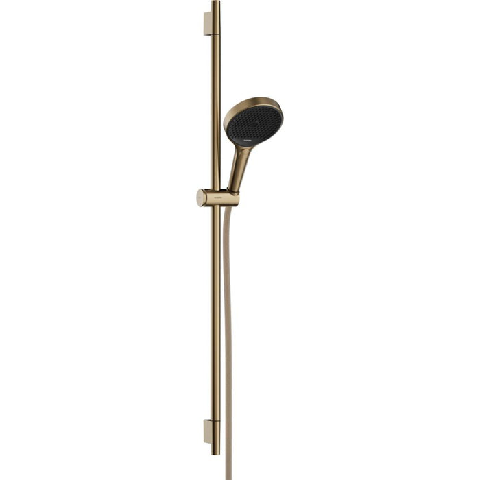Hansgrohe Rainfinity Shower Set 130 3Jet Ecosmart with Shower Bar S Puro 90 cm, Push Slider and Designflex Textile Shower Hose 160 cm - Unbeatable Bathrooms