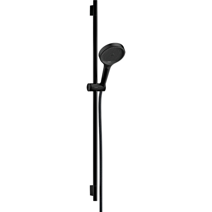Hansgrohe Rainfinity Shower Set 130 3Jet Ecosmart with Shower Bar S Puro 90 cm, Push Slider and Designflex Textile Shower Hose 160 cm - Unbeatable Bathrooms