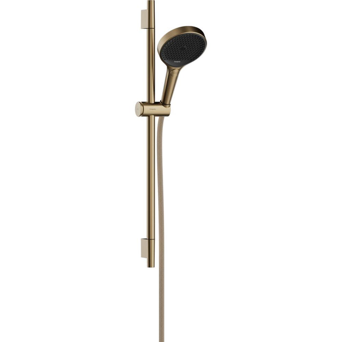 Hansgrohe Rainfinity Shower Set 130 3Jet with Shower Bar S Puro 65 cm, Push Slider and Designflex Textile Shower Hose 160 cm - Unbeatable Bathrooms