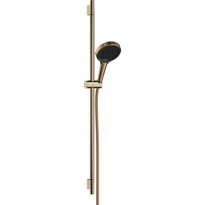 Hansgrohe Rainfinity Shower Set 130 3Jet with Shower Bar S Puro 90 cm, Push Slider and Designflex Textile Shower Hose 160 cm - Unbeatable Bathrooms