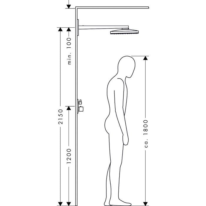 Hansgrohe Rainmaker Select Overhead Shower 460 1Jet with Shower Arm - White/Chrome - Unbeatable Bathrooms