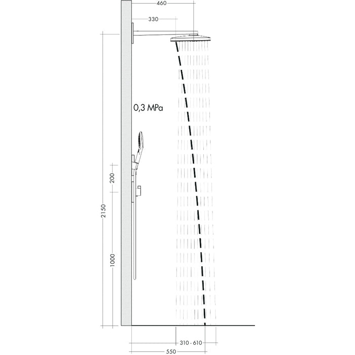 Hansgrohe Rainmaker Select Overhead Shower 460 2Jet with Shower Arm - White/Chrome - Unbeatable Bathrooms