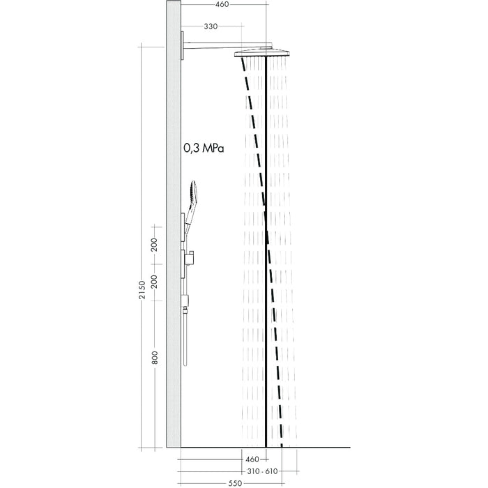 Hansgrohe Rainmaker Select Overhead Shower 460 3Jet with Shower Arm - White/Chrome - Unbeatable Bathrooms