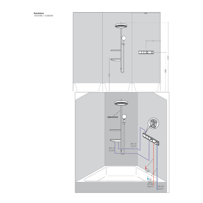 Hansgrohe Rainselect Thermostat For Concealed Installation For 2 Functions - Unbeatable Bathrooms
