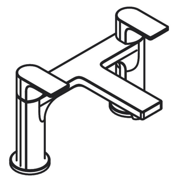 Hansgrohe Rebris E 2-Hole Rim Mounted Bath Mixer - Unbeatable Bathrooms