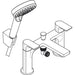 Hansgrohe Rebris E 2-Hole Rim Mounted Bath Mixer with Diverter Valve and Vernis Blend Hand Shower Vario - Unbeatable Bathrooms