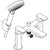 Hansgrohe Rebris E 2-Hole Rim Mounted Bath Mixer with Diverter Valve and Vernis Blend Hand Shower Vario - Unbeatable Bathrooms
