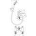 Hansgrohe Rebris E 2-Hole Rim Mounted Bath Mixer with Diverter Valve and Vernis Blend Hand Shower Vario - Unbeatable Bathrooms