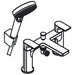 Hansgrohe Rebris E 2-Hole Rim Mounted Bath Mixer with Diverter Valve and Vernis Blend Hand Shower Vario - Unbeatable Bathrooms