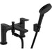 Hansgrohe Rebris E 2-Hole Rim Mounted Bath Mixer with Diverter Valve and Vernis Blend Hand Shower Vario - Unbeatable Bathrooms