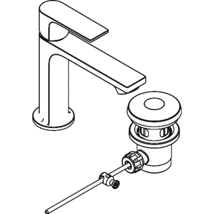 Hansgrohe Rebris E Single Lever Basin Mixer 110 with Pop-Up Waste Set - Unbeatable Bathrooms