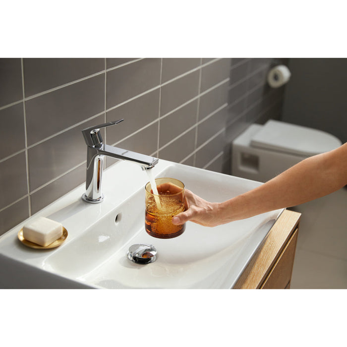 Hansgrohe Rebris E Single Lever Basin Mixer 110 Coolstart Without Waste Set - Unbeatable Bathrooms