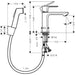 Hansgrohe Rebris S Single Lever Basin Mixer 110 with Bidette Hand Shower and Shower Hose 160 cm Without Waste Set - Unbeatable Bathrooms