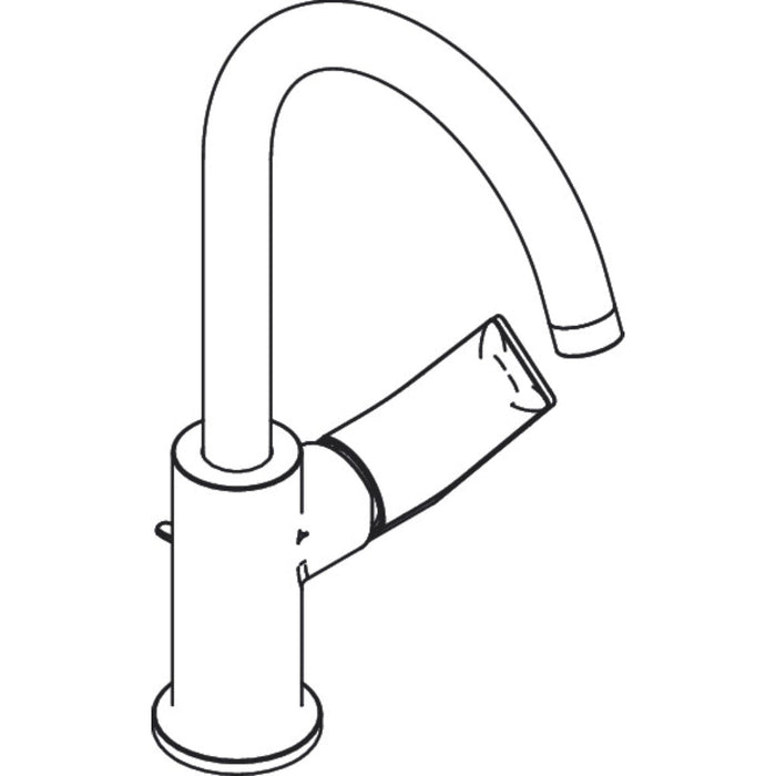 Hansgrohe Rebris E Single Lever Basin Mixer 210 with Swivel Spout and Pop-Up Waste Set - Unbeatable Bathrooms