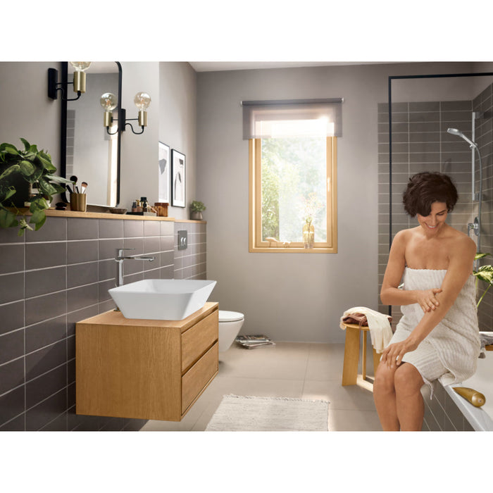 Hansgrohe Rebris E Single Lever Basin Mixer 240 Coolstart Ecosmart+ For Washbowls with Pop-Up Waste Set - Unbeatable Bathrooms