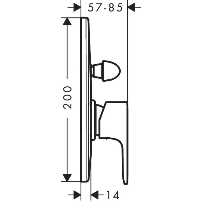 Hansgrohe Rebris S Single Lever Bath Mixer For Concealed Installation - Unbeatable Bathrooms