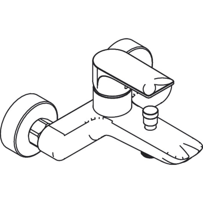 Hansgrohe Rebris E Single Lever Bath Mixer For Exposed Installation - Unbeatable Bathrooms