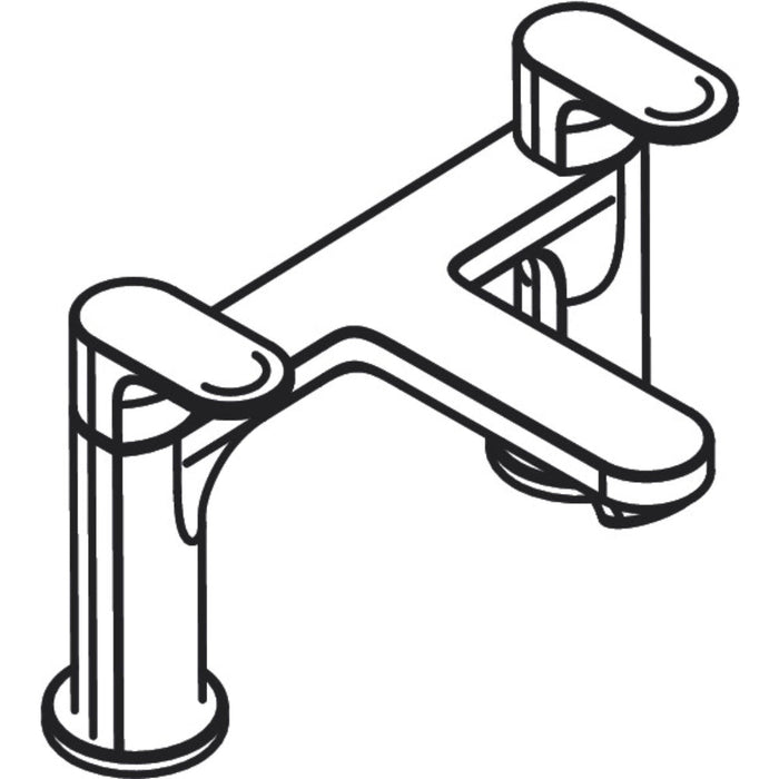 Hansgrohe Rebris S 2-Hole Rim Mounted Bath Mixer - Unbeatable Bathrooms