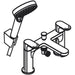 Hansgrohe Rebris S 2-Hole Rim Mounted Bath Mixer with Diverter Valve and Vernis Blend Hand Shower Vario - Unbeatable Bathrooms