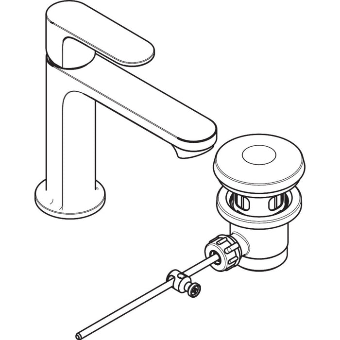 Hansgrohe Rebris S Single Lever Basin Mixer 110 Coolstart with Metal Pop-Up Waste Set - Unbeatable Bathrooms