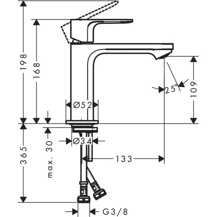 Hansgrohe Rebris S Single Lever Basin Mixer 110 Coolstart Without Waste Set - Unbeatable Bathrooms