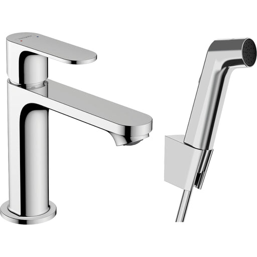Hansgrohe Rebris S Single Lever Basin Mixer 110 with Bidette Hand Shower and Shower Hose 160 cm Without Waste Set - Unbeatable Bathrooms