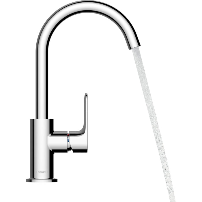 Hansgrohe Rebris S Single Lever Basin Mixer 210 with Swivel Spout and Pop-Up Waste Set - Unbeatable Bathrooms