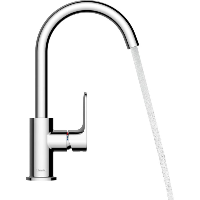 Hansgrohe Rebris S Single Lever Basin Mixer 210 with Swivel Spout and Pop-Up Waste Set - Unbeatable Bathrooms