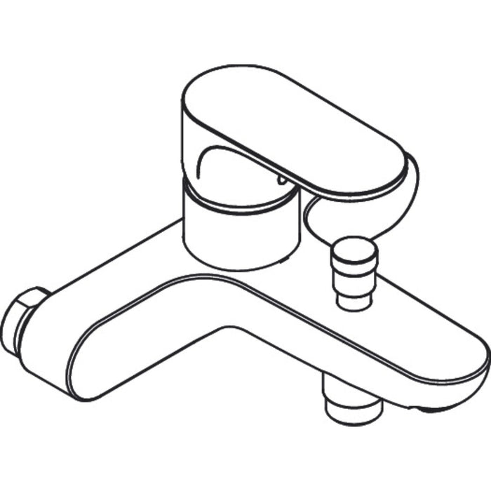 Hansgrohe Rebris S Single Lever Bath Mixer For Exposed Installation with Centre Distance 15.3 cm - Chrome - Unbeatable Bathrooms