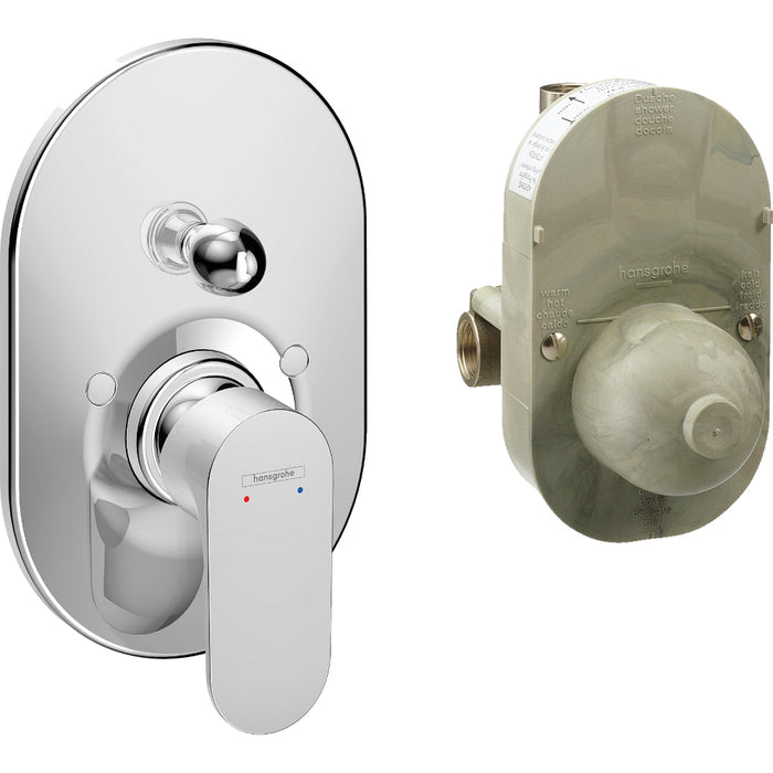 Hansgrohe Rebris S Single Lever Bath Mixer Set For Concealed Installation - Unbeatable Bathrooms