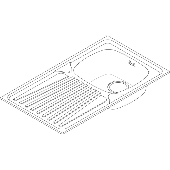 Hansgrohe S21 S210-A342 86 Built-In Sink 342 with Drain Board and Manual Drain Kit - Stainless Steel - Unbeatable Bathrooms