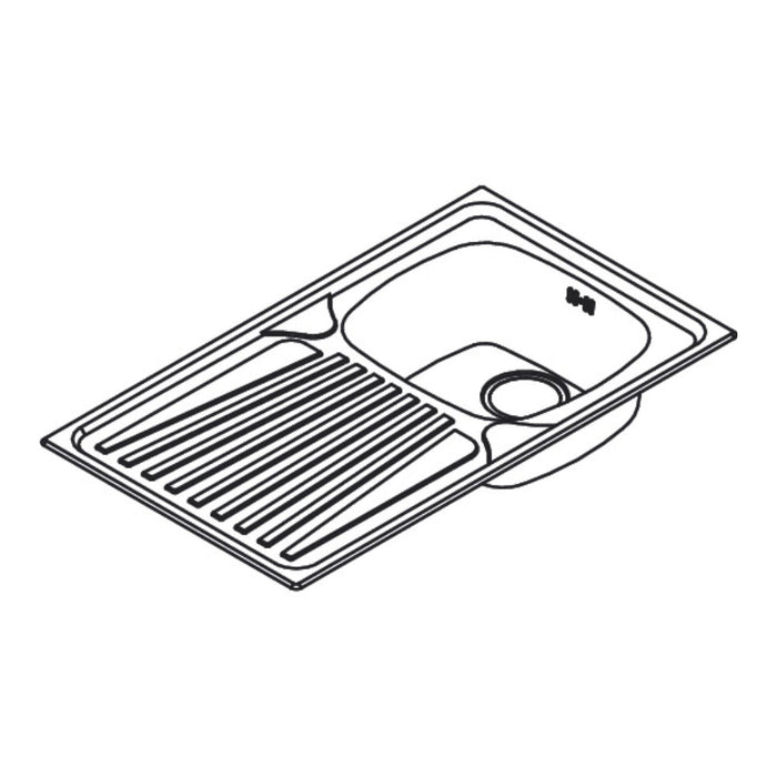 Hansgrohe S21 S210-A342 86 Built-In Sink 342 with Drain Board and Manual Drain Kit - Stainless Steel - Unbeatable Bathrooms