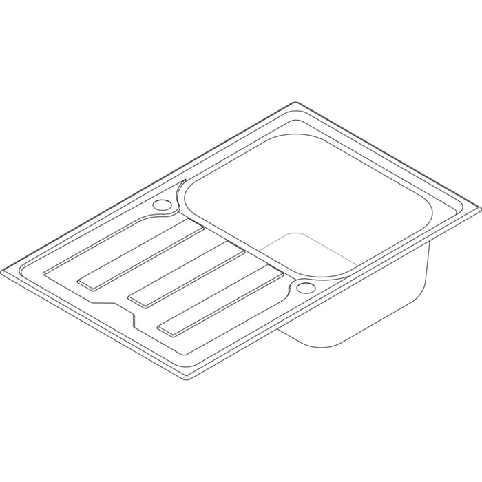 Hansgrohe S44 S440-A342 79 Built-In Sink 342 with Drain Board Short and Automatic Drain Kit - Stainless Steel - Unbeatable Bathrooms