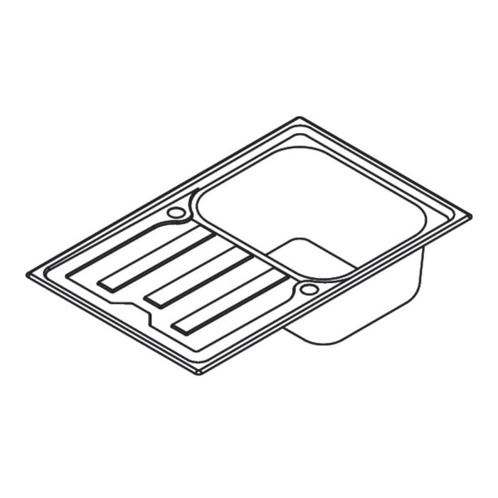 Hansgrohe S44 S440-A342 79 Built-In Sink 342 with Drain Board Short and Automatic Drain Kit - Stainless Steel - Unbeatable Bathrooms