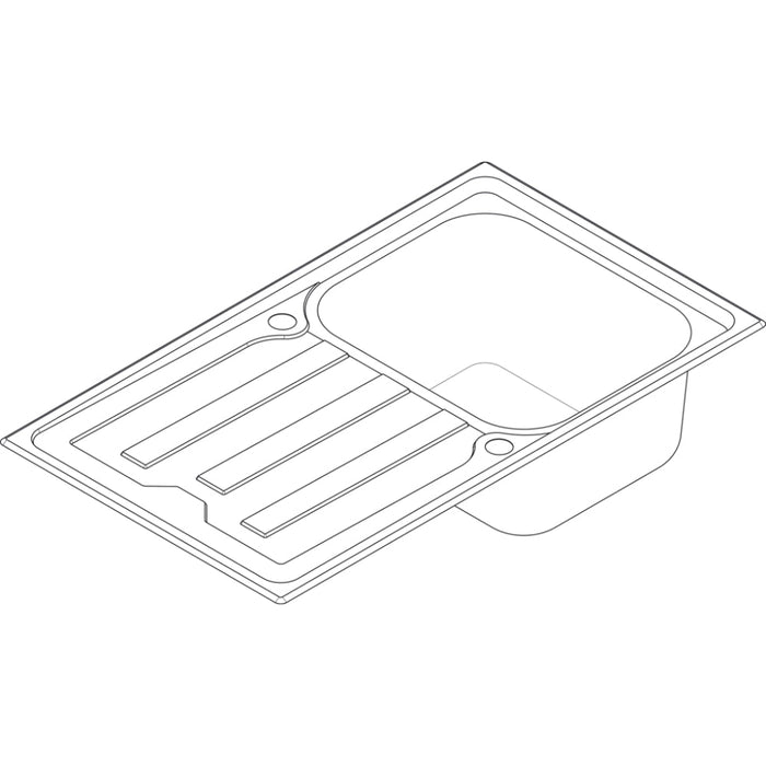 Hansgrohe S44 S440-A342 86 Built-In Sink 342 with Drain Board Long and Automatic Drain Kit - Stainless Steel - Unbeatable Bathrooms