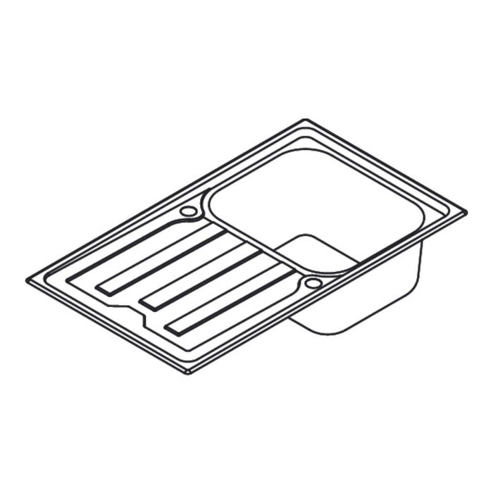 Hansgrohe S44 S440-A342 86 Built-In Sink 342 with Drain Board Long and Automatic Drain Kit - Stainless Steel - Unbeatable Bathrooms