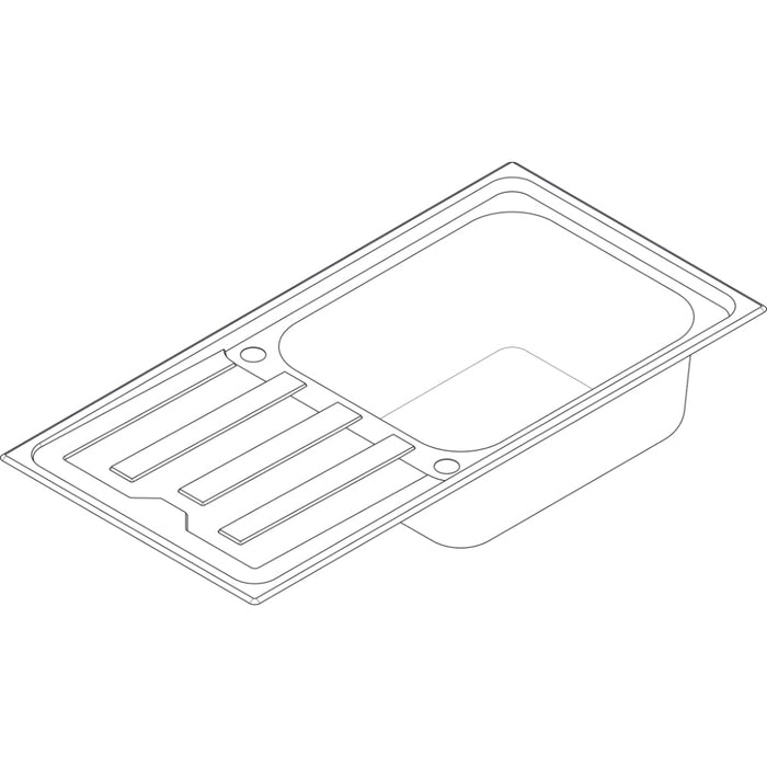 Hansgrohe S44 S440-A500 100 Built-In Sink 500 with Drain Board and Automatic Drain Kit - Stainless Steel - Unbeatable Bathrooms
