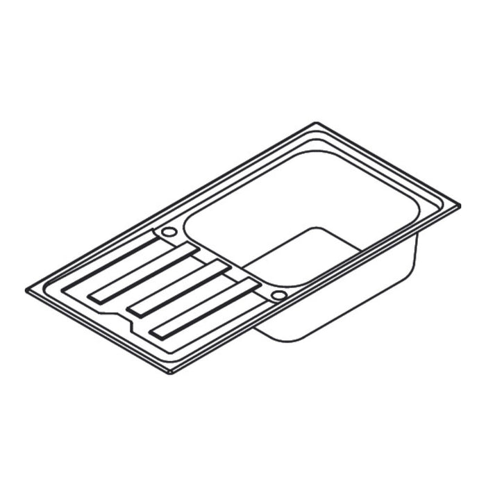 Hansgrohe S44 S440-A500 100 Built-In Sink 500 with Drain Board and Automatic Drain Kit - Stainless Steel - Unbeatable Bathrooms
