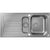 Hansgrohe S44 S440-A517 100 Built-In Sink 342/145 with Drain Board and Automatic Drain Kit - Stainless Steel - Unbeatable Bathrooms
