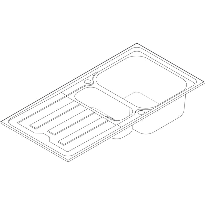 Hansgrohe S44 S440-A517 100 Built-In Sink 342/145 with Drain Board and Automatic Drain Kit - Stainless Steel - Unbeatable Bathrooms