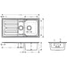 Hansgrohe S44 S440-A517 100 Built-In Sink 342/145 with Drain Board and Automatic Drain Kit - Stainless Steel - Unbeatable Bathrooms