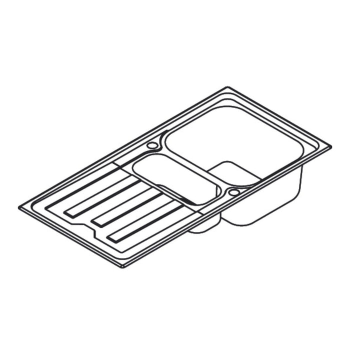 Hansgrohe S44 S440-A517 100 Built-In Sink 342/145 with Drain Board and Automatic Drain Kit - Stainless Steel - Unbeatable Bathrooms