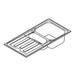 Hansgrohe S44 S440-A517 100 Built-In Sink 342/145 with Drain Board and Automatic Drain Kit - Stainless Steel - Unbeatable Bathrooms