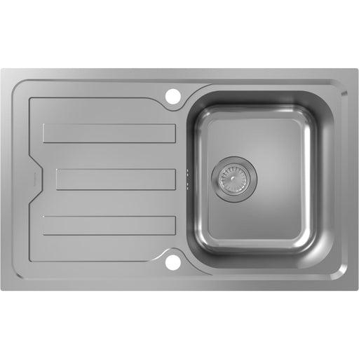 Hansgrohe S44 S440-F342 79 Built-In Sink 342 with Drain Board Short and Automatic Drain Kit - Stainless Steel - Unbeatable Bathrooms