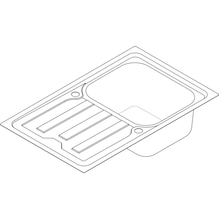 Hansgrohe S44 S440-F342 79 Built-In Sink 342 with Drain Board Short and Automatic Drain Kit - Stainless Steel - Unbeatable Bathrooms