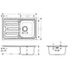 Hansgrohe S44 S440-F342 79 Built-In Sink 342 with Drain Board Short and Automatic Drain Kit - Stainless Steel - Unbeatable Bathrooms